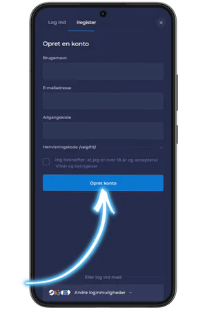 Udfyld loginoplysninger email og password Rainbet